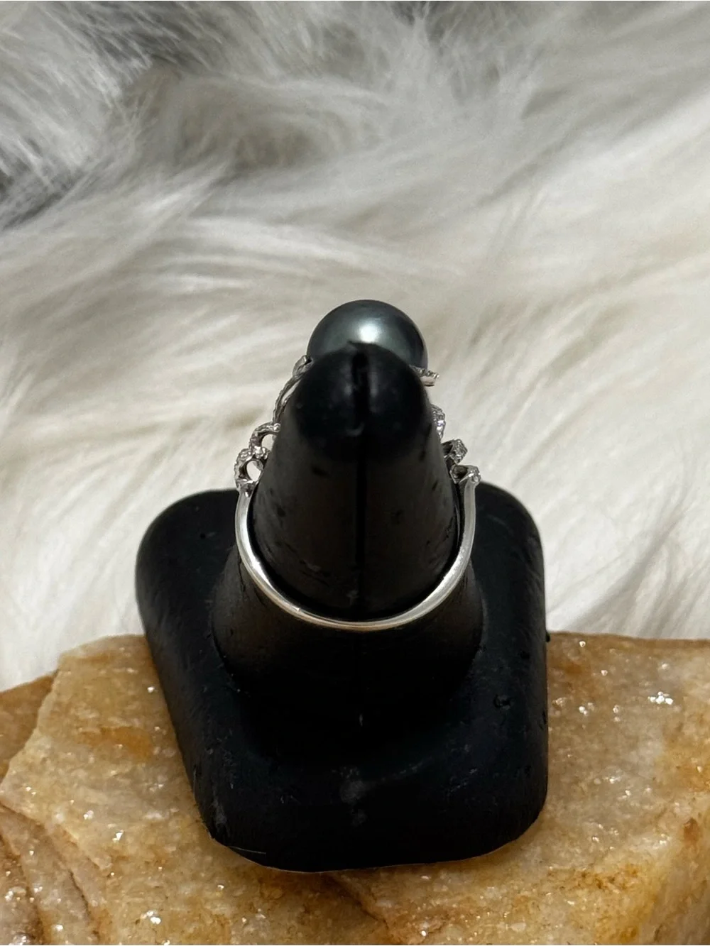 EFFY 14K White Gold Tahitian Pearl Diamond Ring